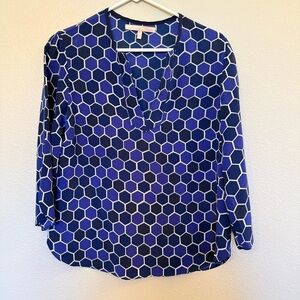 Hutch Blue and Black Hexagon Blouse